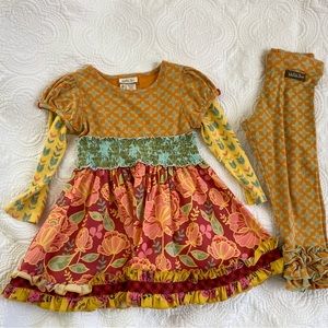 Matilda Jane Dress/Tunic and Ruffle Bottom Leggings 18m
